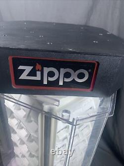 Zippo Lighter 60 Count Lighted Rotating Store Display Case w Keys Working