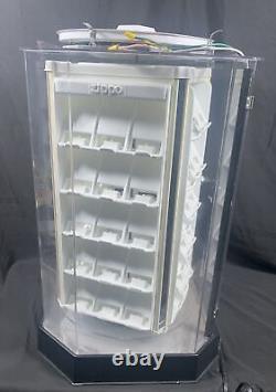 Zippo Lighter 60 Count Lighted Rotating Store Display Case w Keys Working