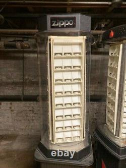 Zippo Lighter 96 Count Lighted Rotating Store Display Case With 2 Key and Base