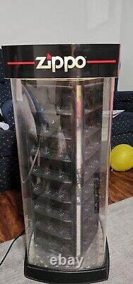 Zippo Lighter 96 Count Lighted Rotating Store Display Case With Key No Base